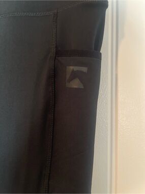 Equestrian Riding Sport Leggings with Side Pocket, Black, girls size medium